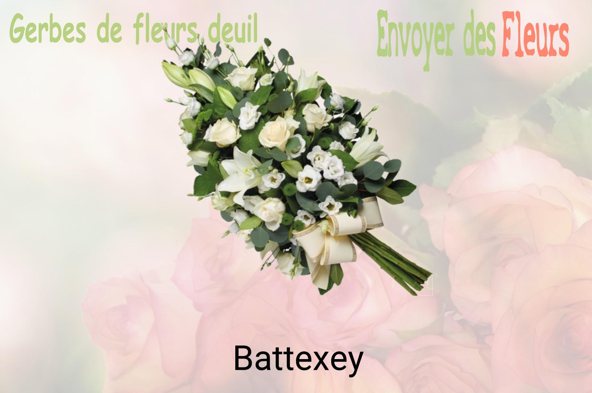 Gerbe de fleurs de deuil livrée à Battexey